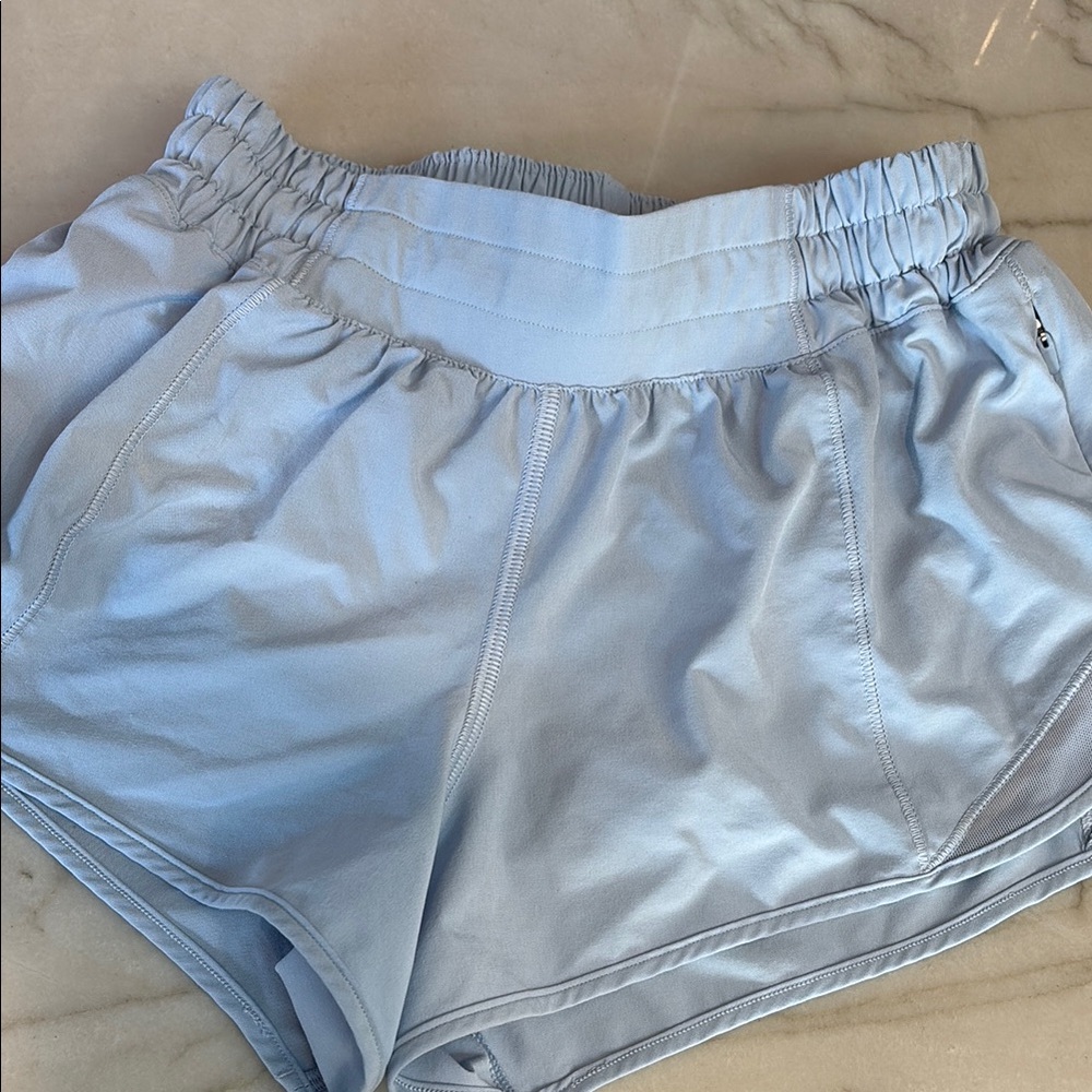 Lululemon Athletica hottie hot shorts lined 2.5" light blue
